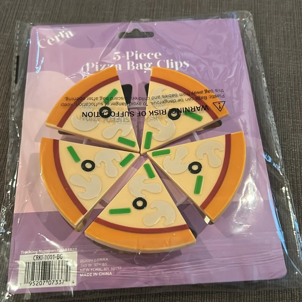 Bag Clips PIZZA 5-piece NEW